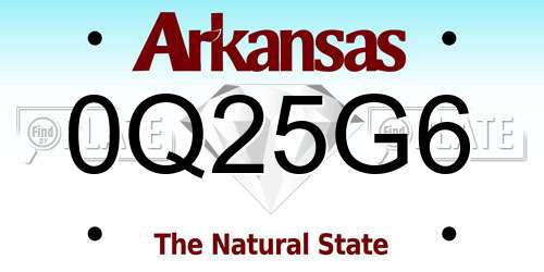 0Q25G6 Arkansas License Plate