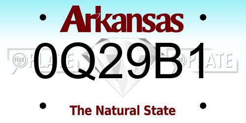 0Q29B1 Arkansas License Plate