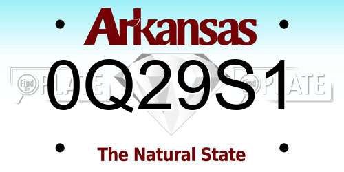 0Q29S1 Arkansas License Plate