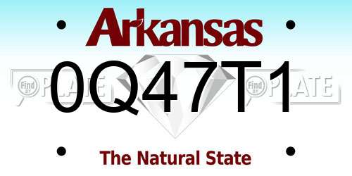 0Q47T1 Arkansas License Plate
