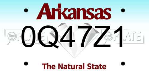 0Q47Z1 Arkansas License Plate