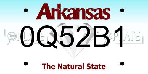 0Q52B1 Arkansas License Plate