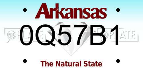 0Q57B1 Arkansas License Plate