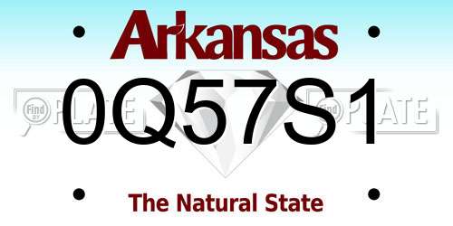 0Q57S1 Arkansas License Plate