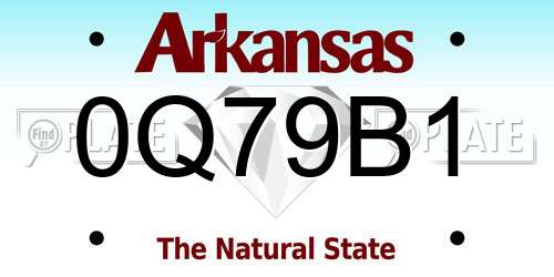 0Q79B1 Arkansas License Plate