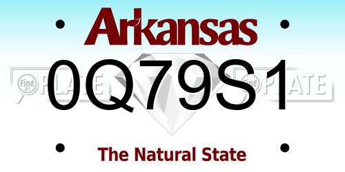 0Q79S1 Arkansas License Plate