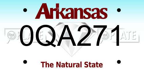 0QA271 Arkansas License Plate