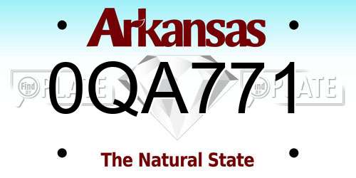 0QA771 Arkansas License Plate