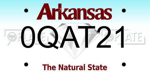 0QAT21 Arkansas License Plate