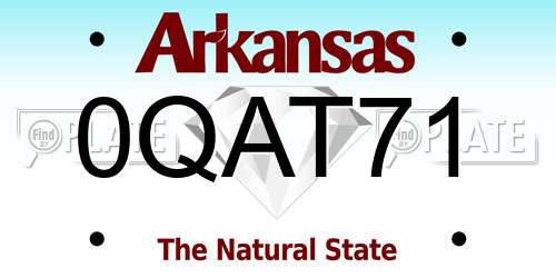 0QAT71 Arkansas License Plate