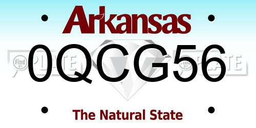 0QCG56 Arkansas License Plate