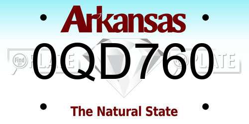 0QD760 Arkansas License Plate