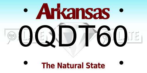 0QDT60 Arkansas License Plate
