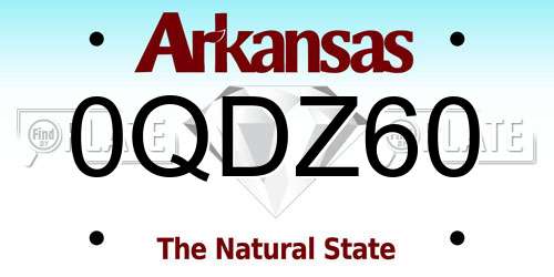 0QDZ60 Arkansas License Plate