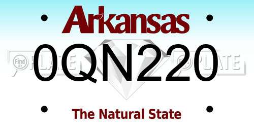 0QN220 Arkansas License Plate