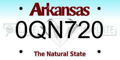 0QN720 Arkansas License Plate