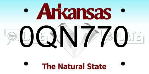0QN770 Arkansas License Plate