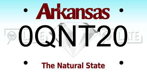 0QNT20 Arkansas License Plate
