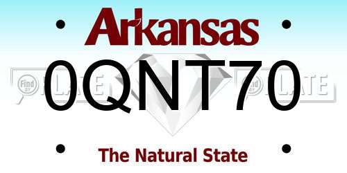 0QNT70 Arkansas License Plate