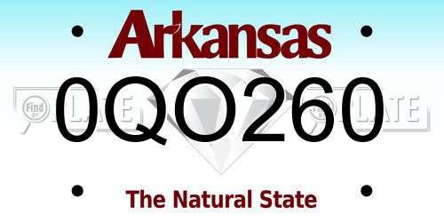 0QO260 Arkansas License Plate
