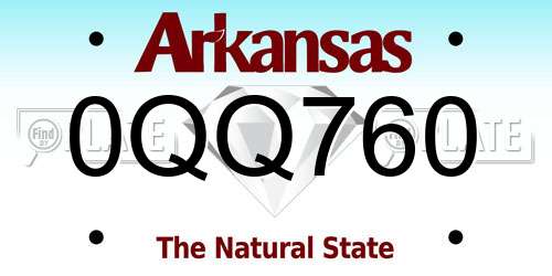 0QQ760 Arkansas License Plate