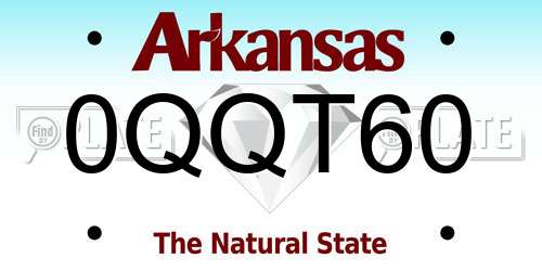 0QQT60 Arkansas License Plate