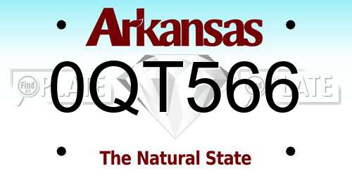 0QT566 Arkansas License Plate