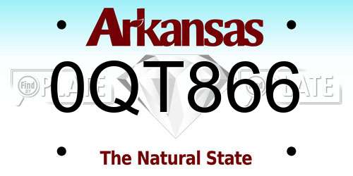 0QT866 Arkansas License Plate