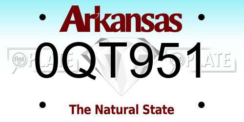 0QT951 Arkansas License Plate