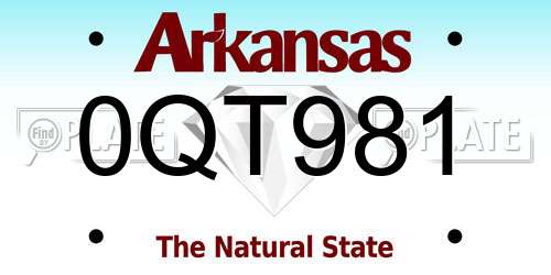 0QT981 Arkansas License Plate