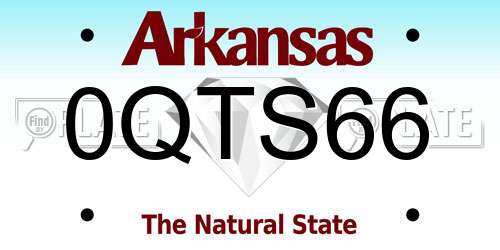 0QTS66 Arkansas License Plate