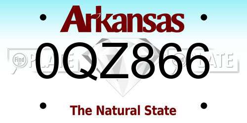 0QZ866 Arkansas License Plate