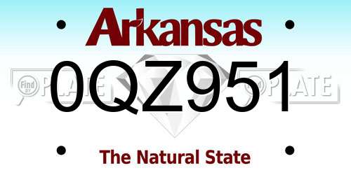 0QZ951 Arkansas License Plate