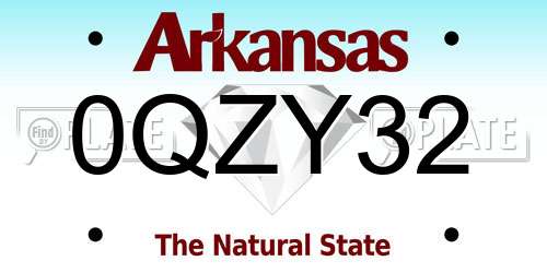 0QZY32 Arkansas License Plate