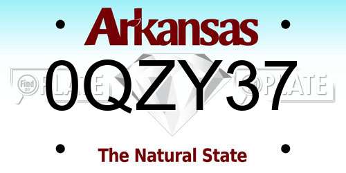 0QZY37 Arkansas License Plate