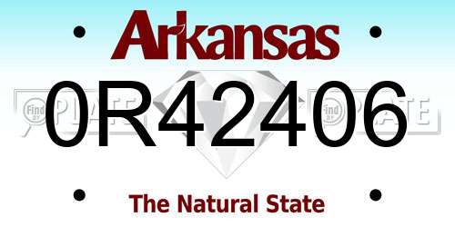 0R42406 Arkansas License Plate
