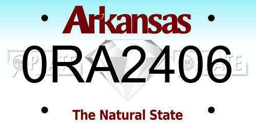 0RA2406 Arkansas License Plate