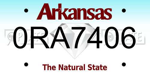 0RA7406 Arkansas License Plate