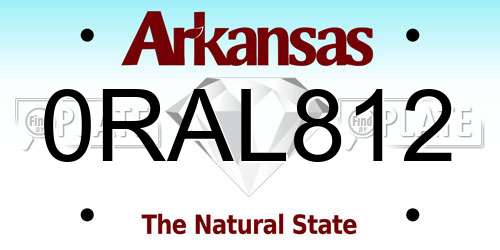 0RAL812 Arkansas License Plate