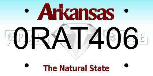 0RAT406 Arkansas License Plate