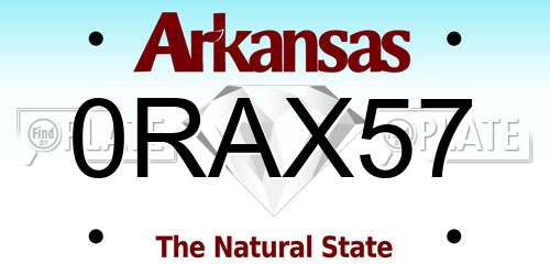0RAX57 Arkansas License Plate