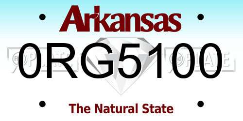0RG5100 Arkansas License Plate