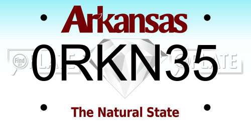 0RKN35 Arkansas License Plate