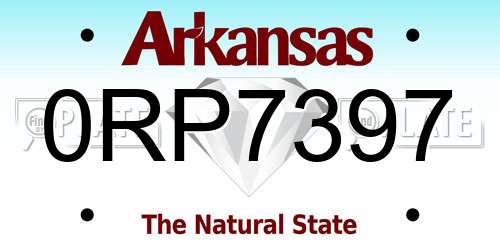 0RP7397 Arkansas License Plate