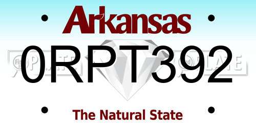 0RPT392 Arkansas License Plate
