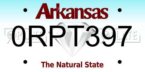 0RPT397 Arkansas License Plate