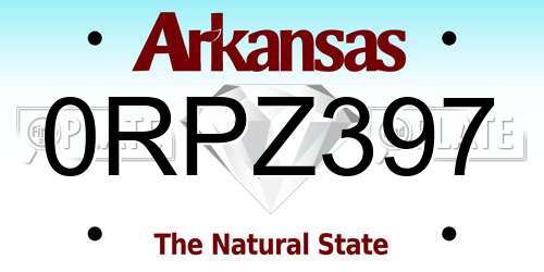 0RPZ397 Arkansas License Plate