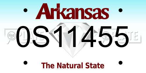 0S11455 Arkansas License Plate