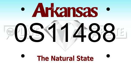 0S11488 Arkansas License Plate