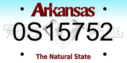 0S15752 Arkansas License Plate